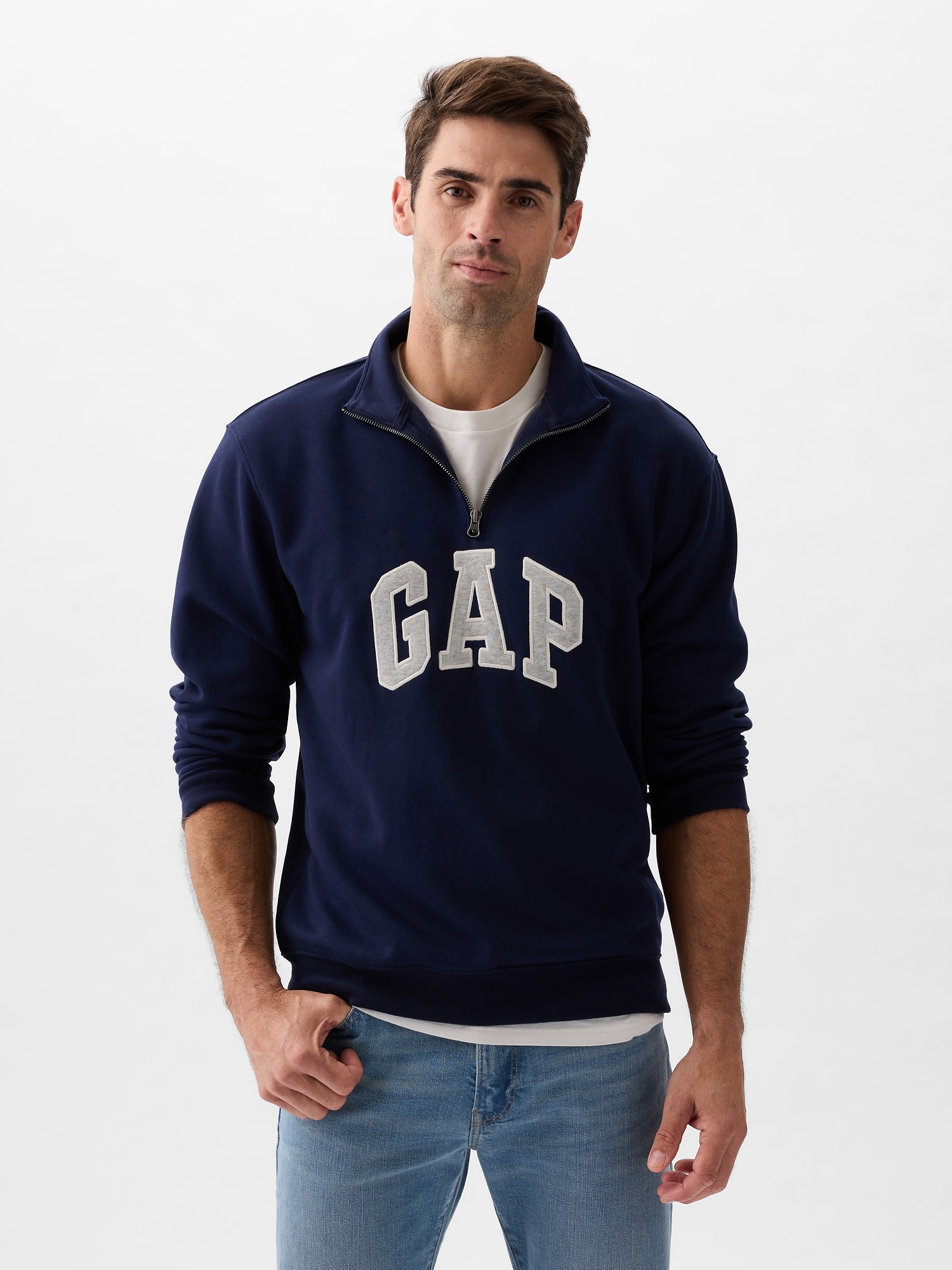 Relaxed Gap Logo Quarter-Zip Sweatshirt