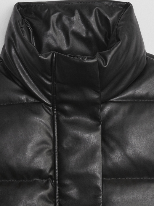 Image number 4 showing, Relaxed Vegan-Leather Puffer Vest