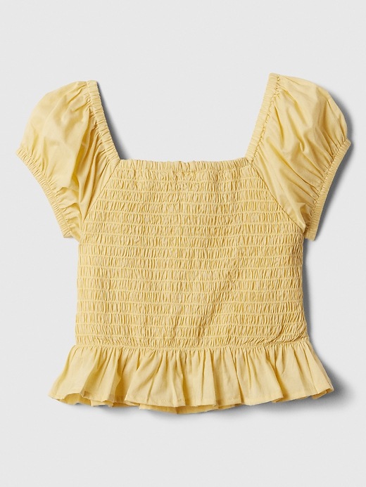yellow smocked top