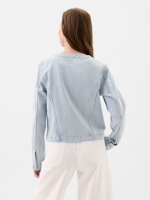 Image number 2 showing, Collarless Denim Jacket