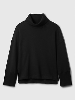 Oversized Mockneck Split-Hem Sweatshirt