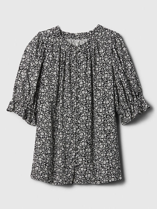 Image number 3 showing, Print Puff Sleeve Ruffle Top