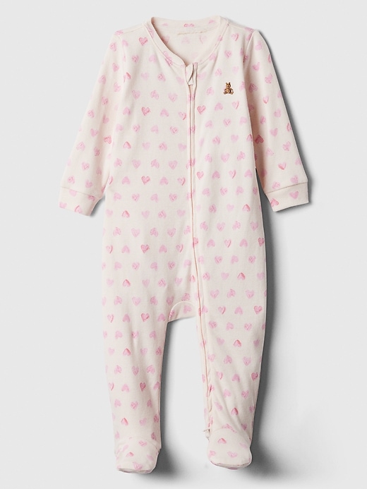 Image number 1 showing, Baby Print Two-Way Zip One-Piece
