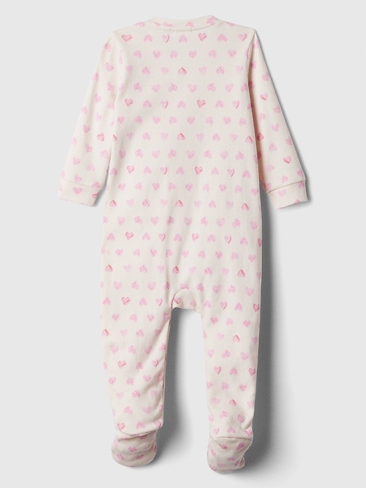 Image number 2 showing, Baby Two-Way Zip Heart One-Piece