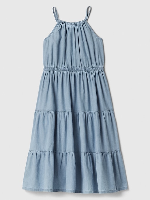 Image number 3 showing, Kids Tiered High Neck Midi Dress