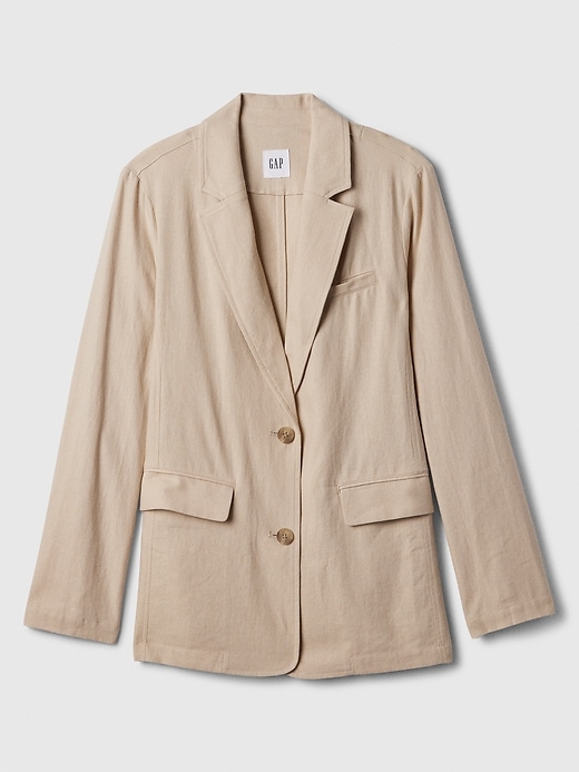 Image number 3 showing, Relaxed Linen-Blend Blazer