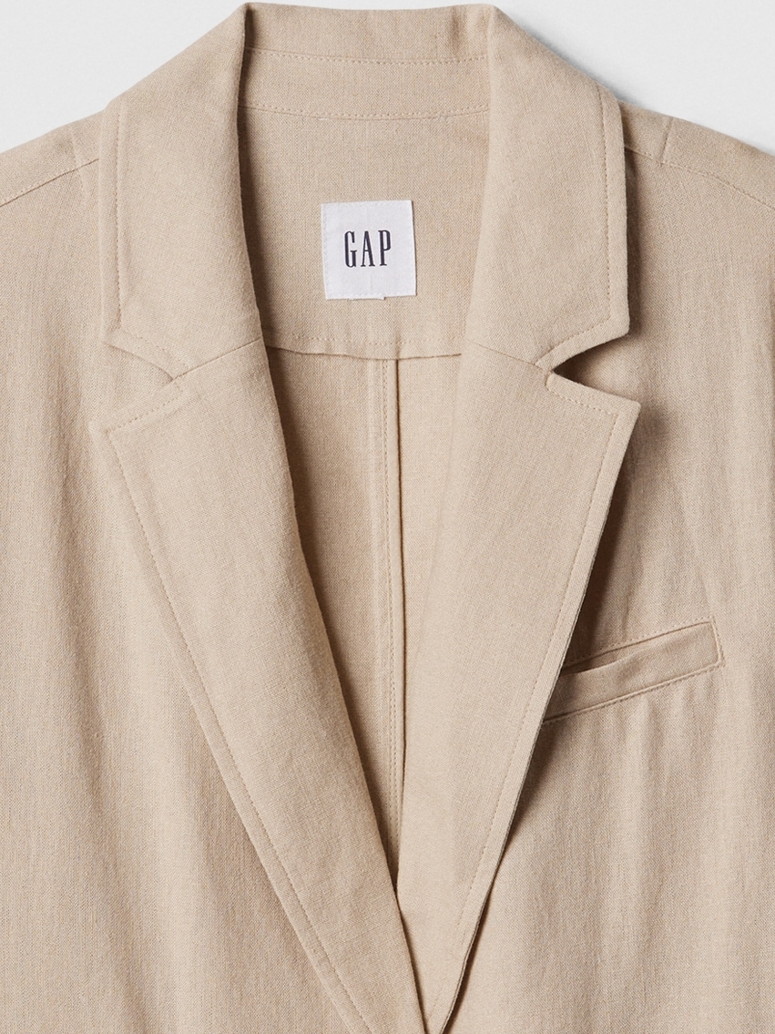 Relaxed Stripe Linen Blend Blazer Gap Factory