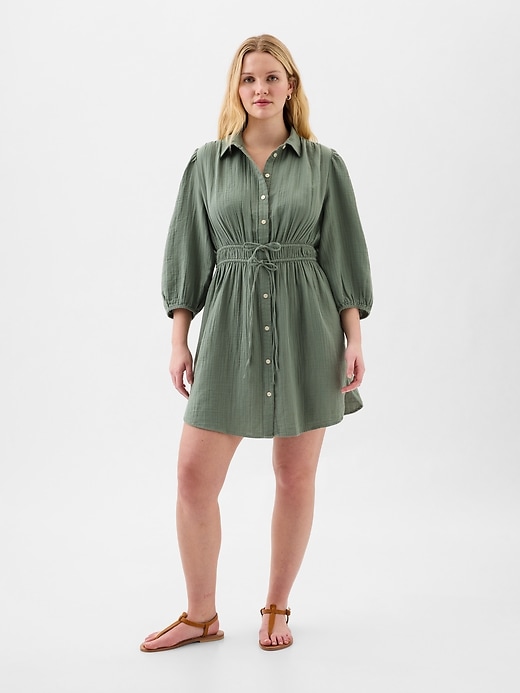 Image number 3 showing, Puff Sleeve Shirtdress