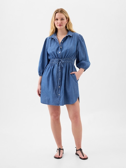 Image number 4 showing, Puff Sleeve Shirtdress