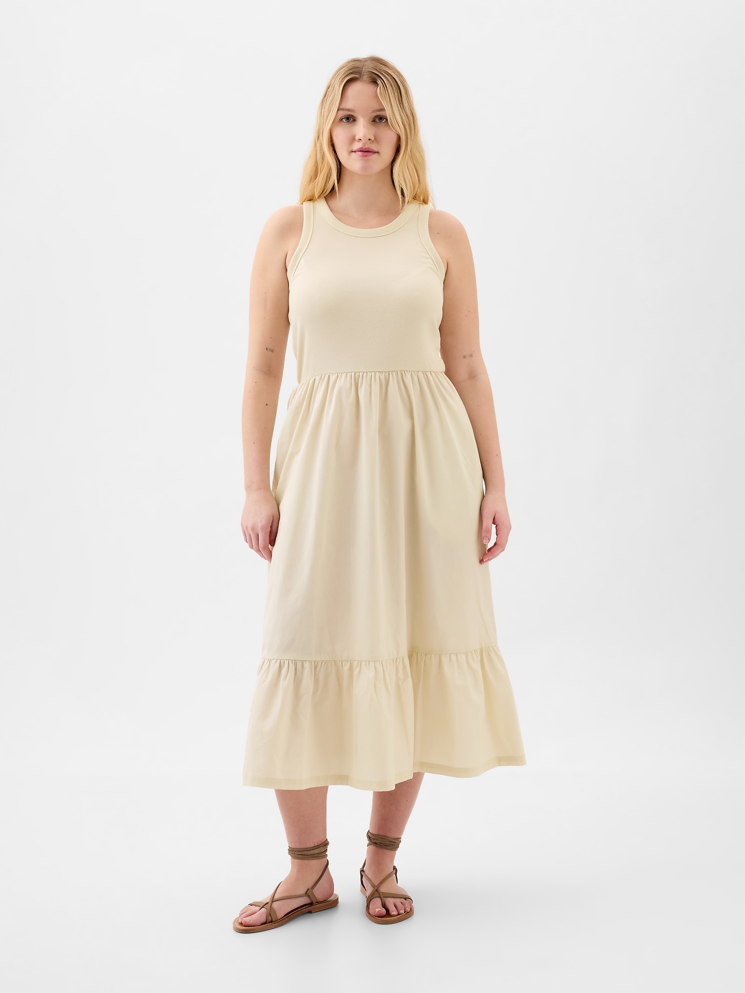 Sleeveless Midi Dress Gap Factory