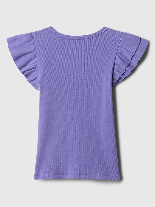 Image number 2 showing, Kids Ribbed Flutter Sleeve T-Shirt