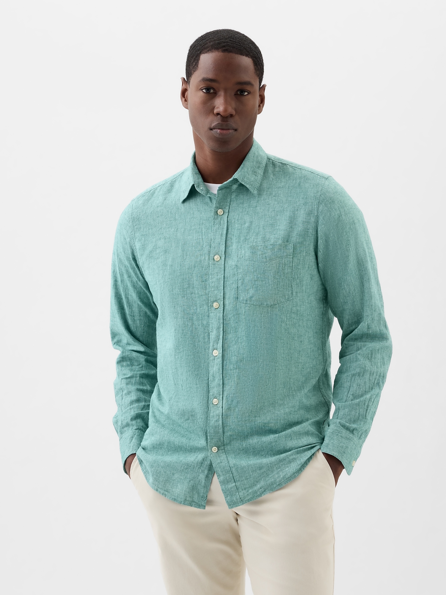 Linen-Blend Shirt in Standard Fit