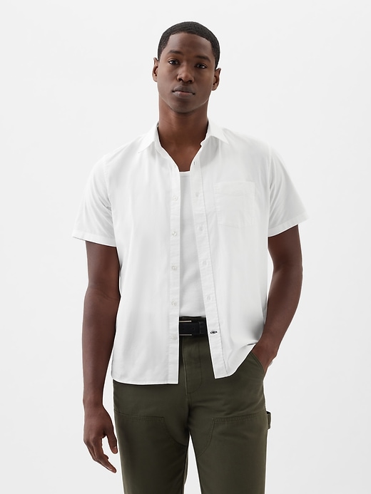 Image number 1 showing, Stretch Poplin Shirt in Standard Fit