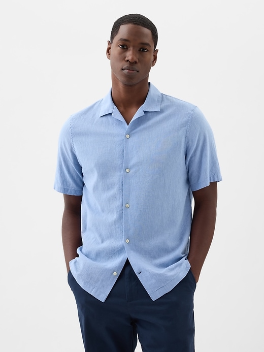 Image number 1 showing, Linen-Blend Vacay Shirt in Standard Fit