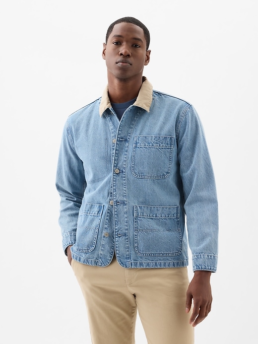 Image number 1 showing, Relaxed Denim Chore Jacket