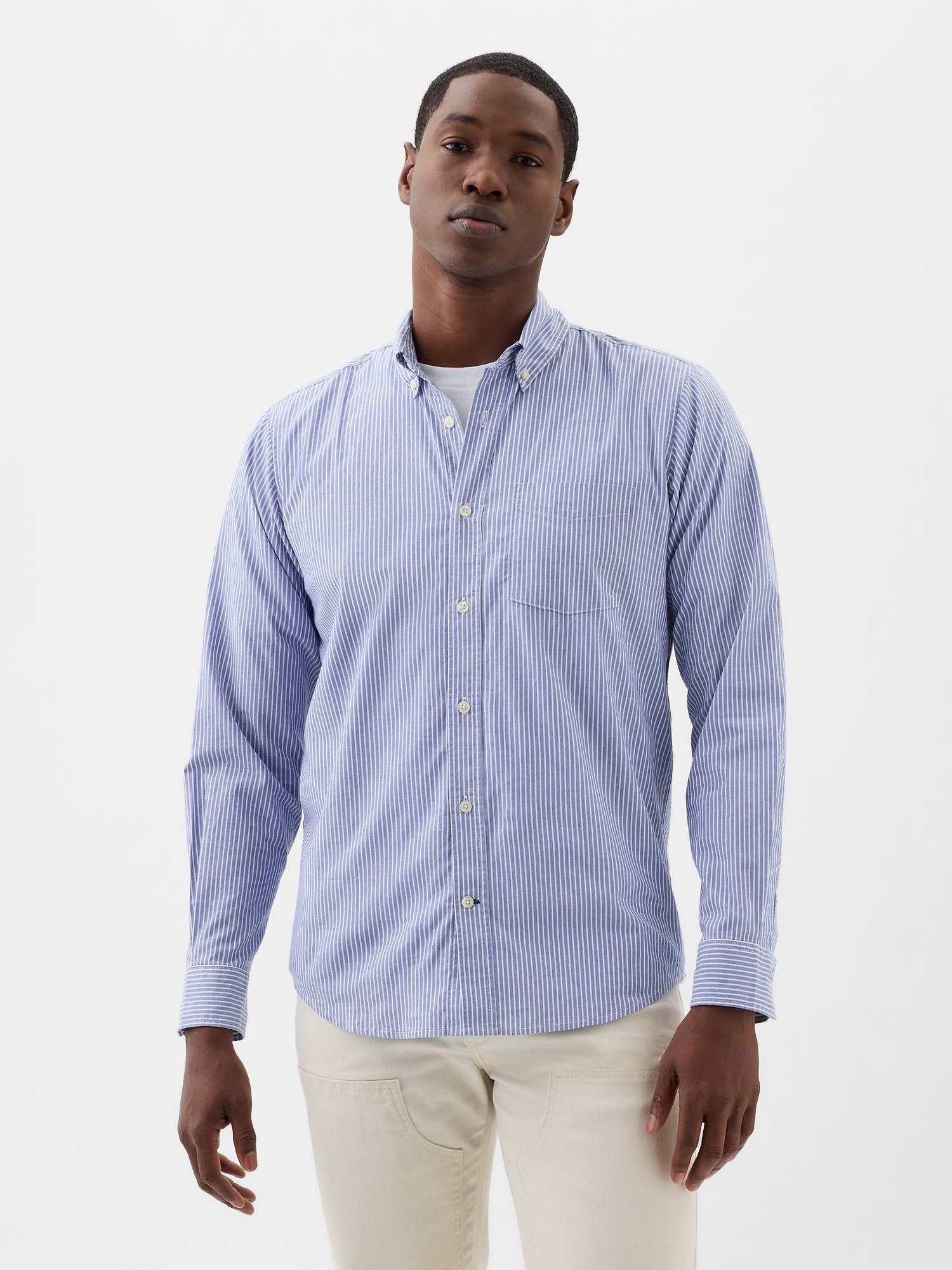 Stretch Poplin Shirt in Standard Fit