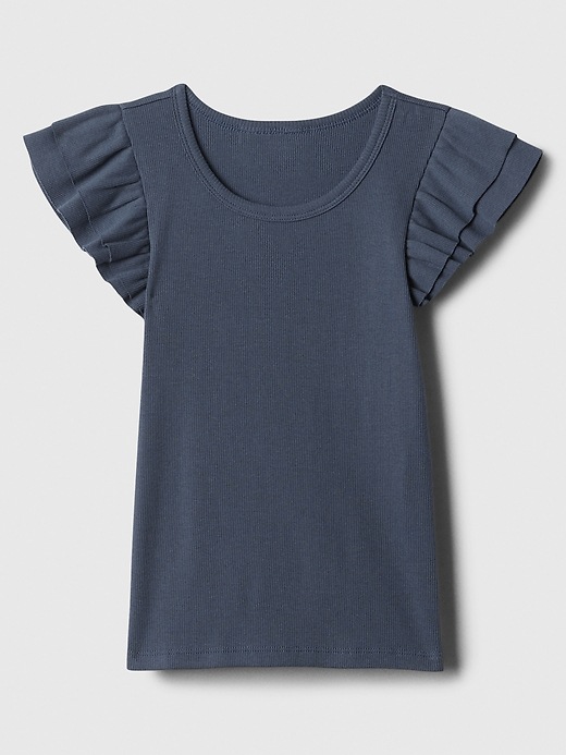 Image number 1 showing, Kids Ribbed Flutter Sleeve T-Shirt