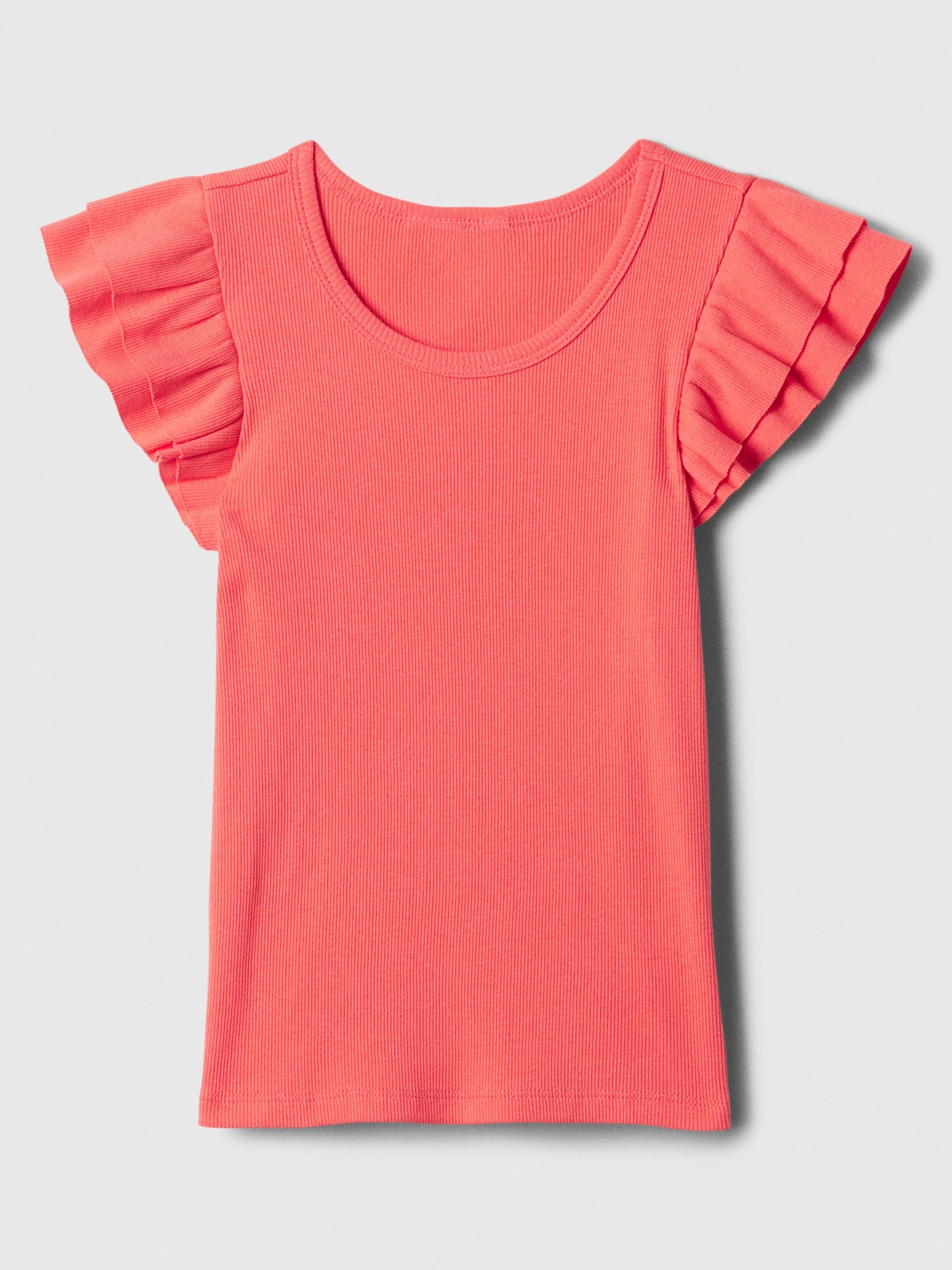 Kids Ribbed Flutter Sleeve T-Shirt