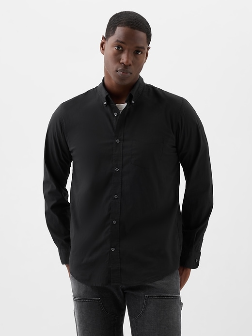 Image number 1 showing, Stretch Poplin Shirt in Standard Fit