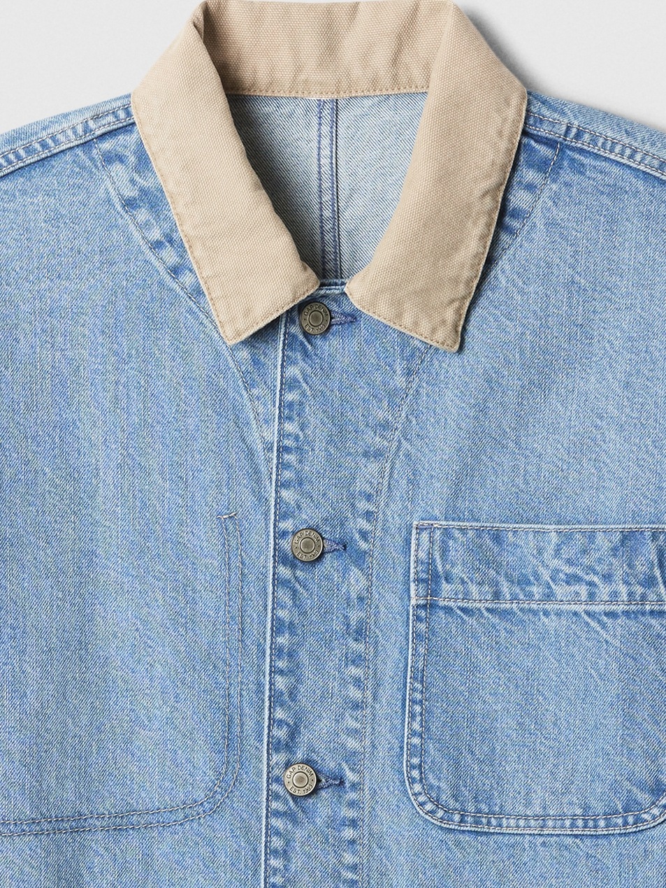ジャケット・アウター GAP DENIM light wash chore jacket GAP Mens Blue Medium Wash Relaxed Fit Denim Chore Jacket | eBay