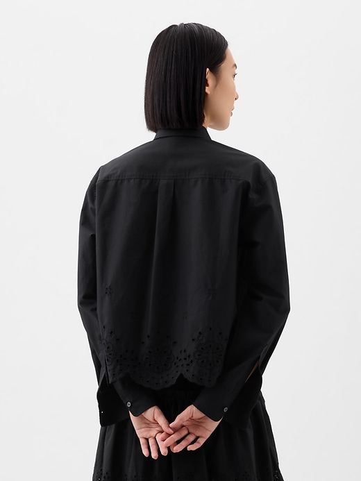 Cropped Eyelet Shirt | Gap Factory