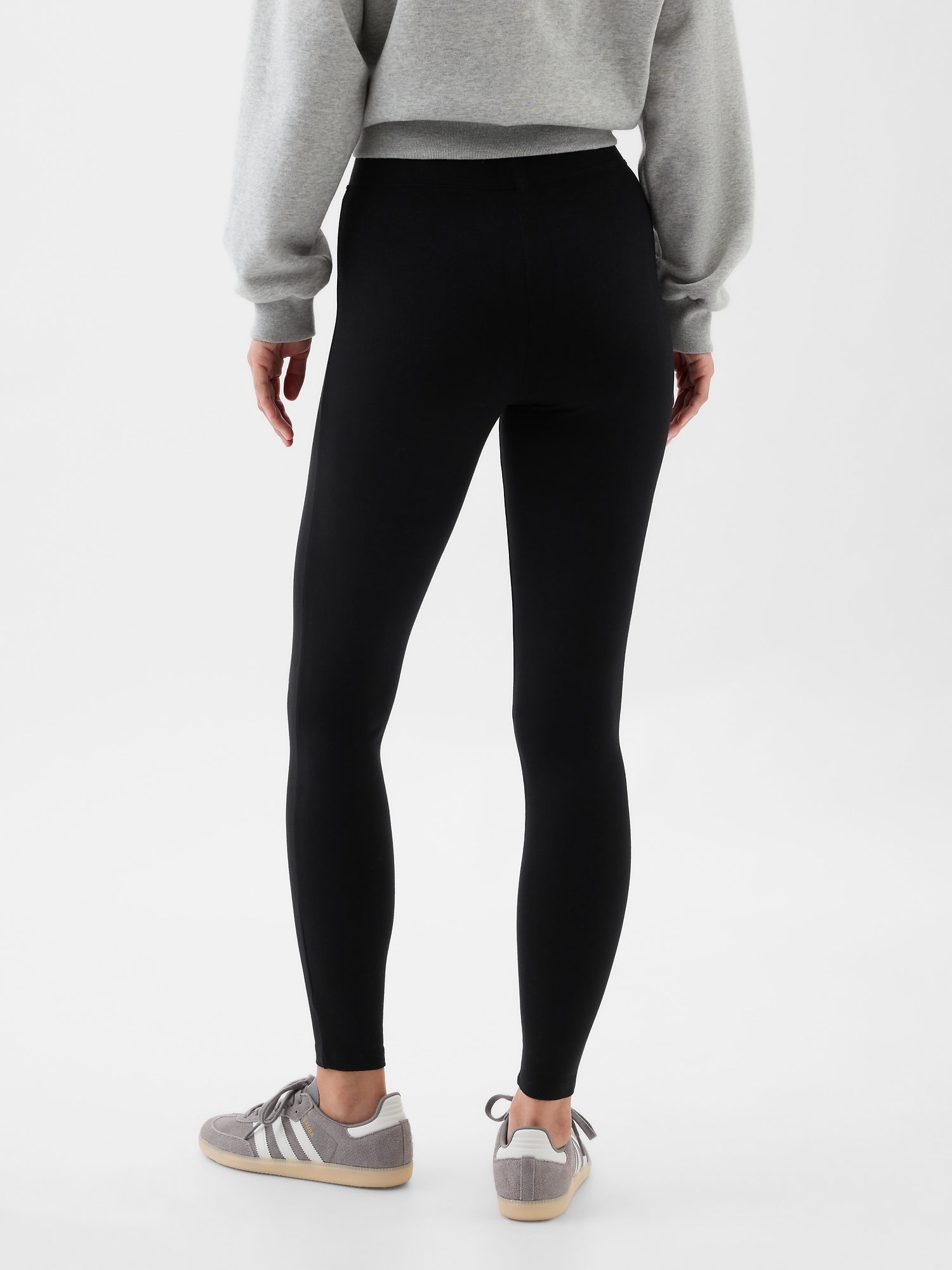 Tall Black Basic Jersey Leggings, Tall