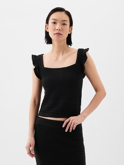 Image number 1 showing, Sleeveless Crochet Top