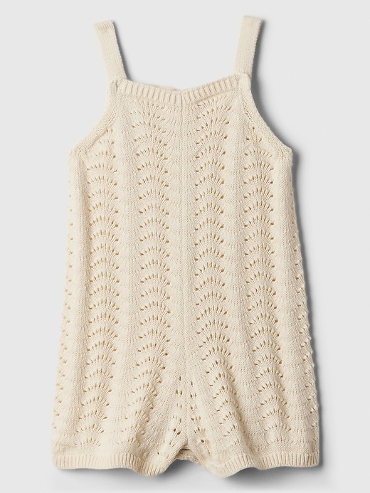 View large product image 1 of 1. Baby Crochet Sweater Romper
