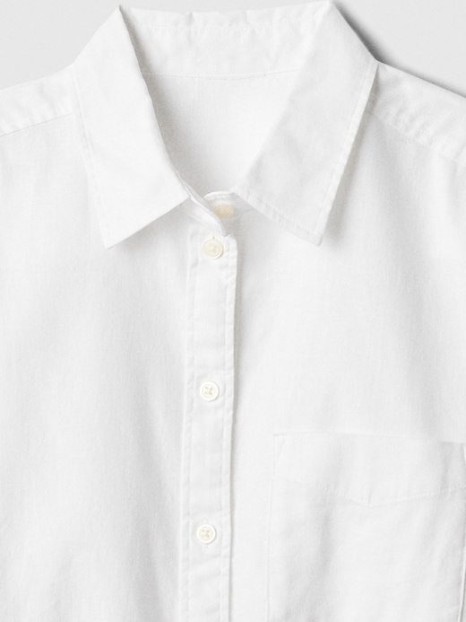 Image number 5 showing, Cropped Linen-Blend Shirt