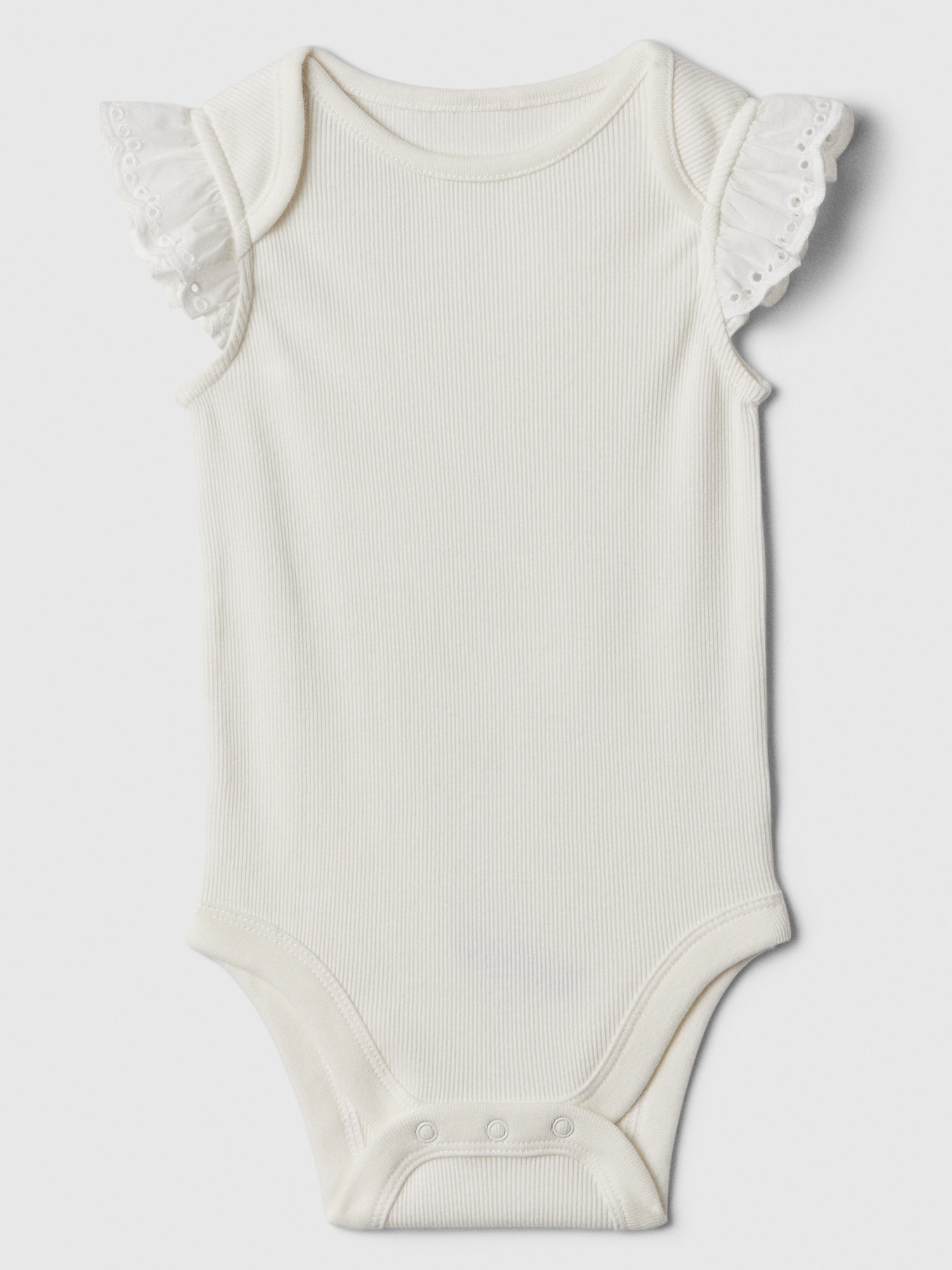 Baby Ribbed Flutter Sleeve Bodysuit