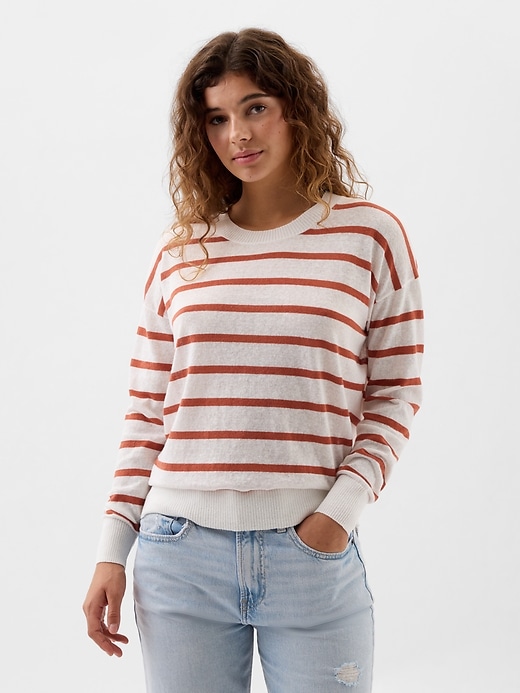 Image number 4 showing, Linen-Blend Crewneck Sweater