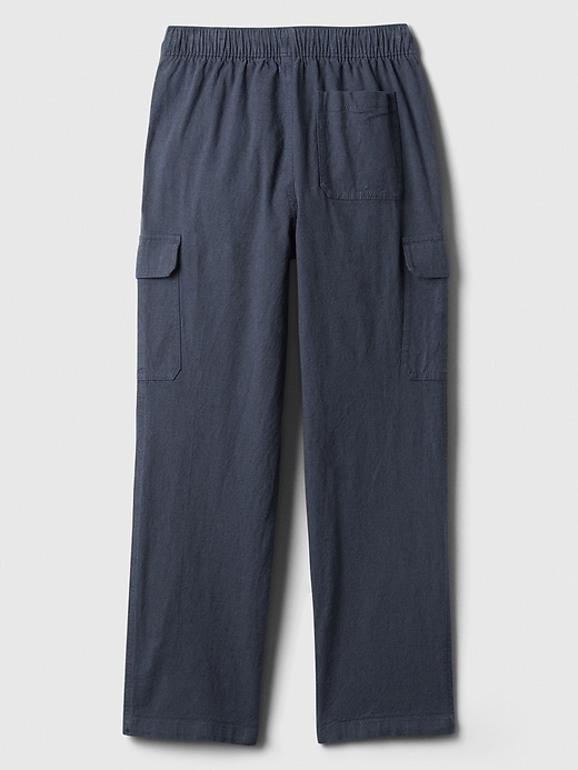 Image number 2 showing, Kids Linen-Blend Pull-On Cargo Pants