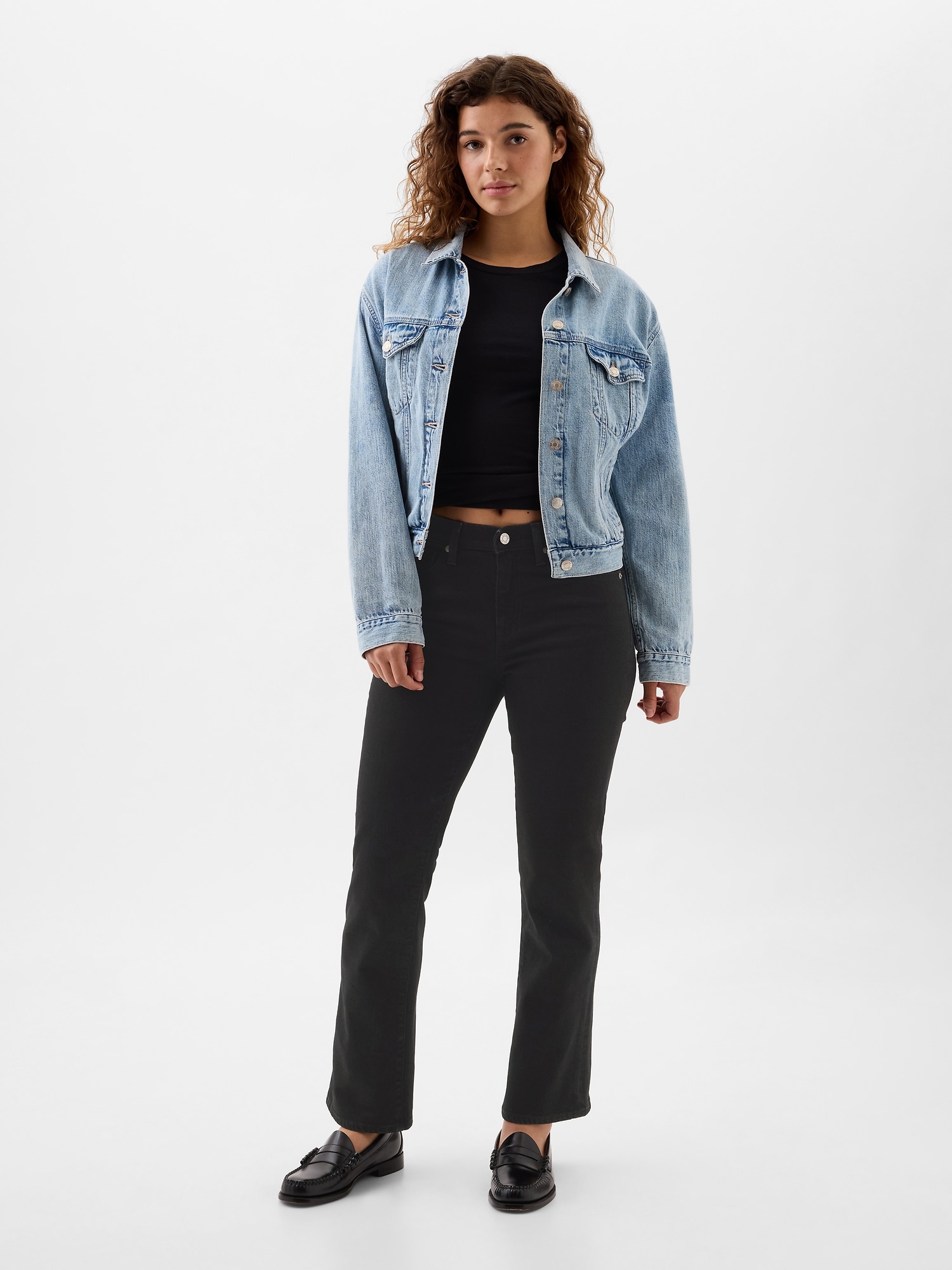 Mid Rise Kick Fit Jeans