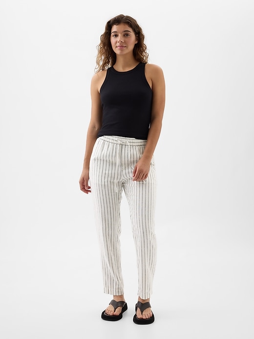 Image number 1 showing, Mid Rise Easy Linen-Blend Pants