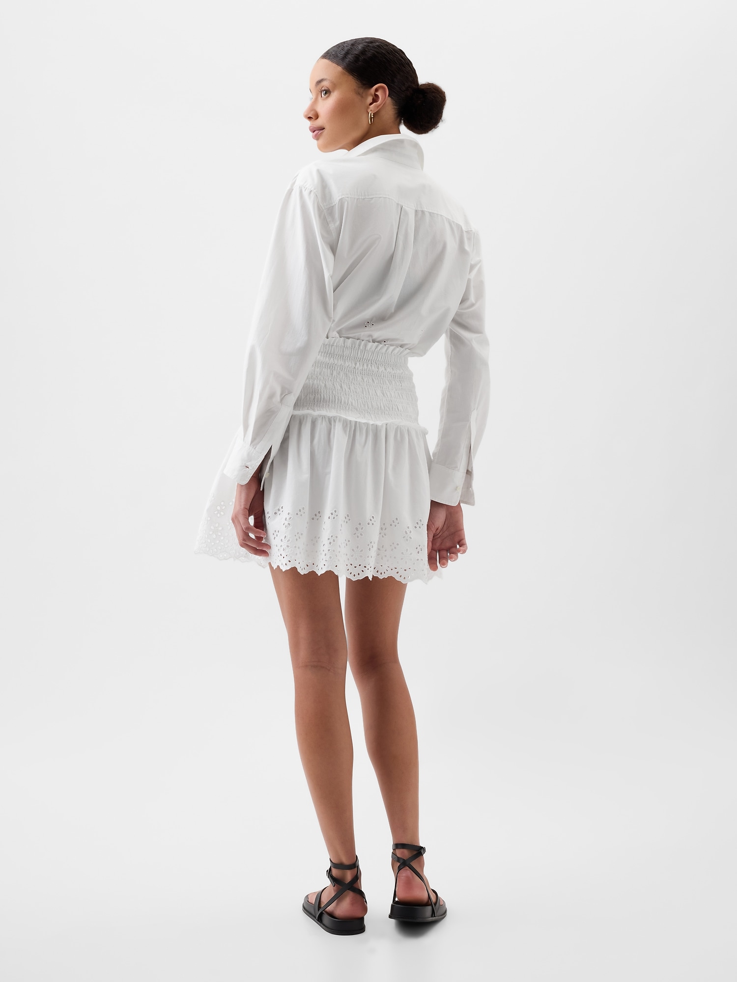 Smocked Eyelet Mini Skirt | Gap Factory