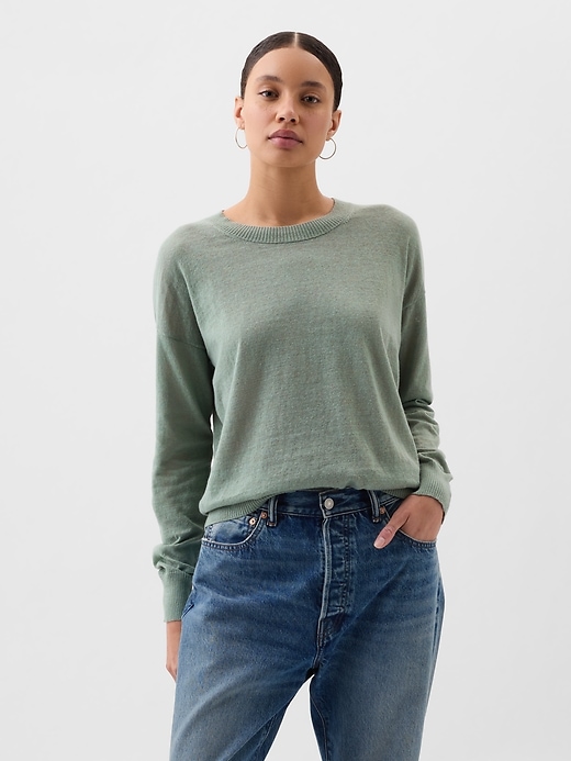 Image number 6 showing, Linen-Blend Crewneck Sweater