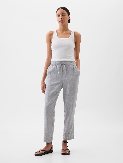 Image number 1 showing, Mid Rise Easy Linen-Blend Pants