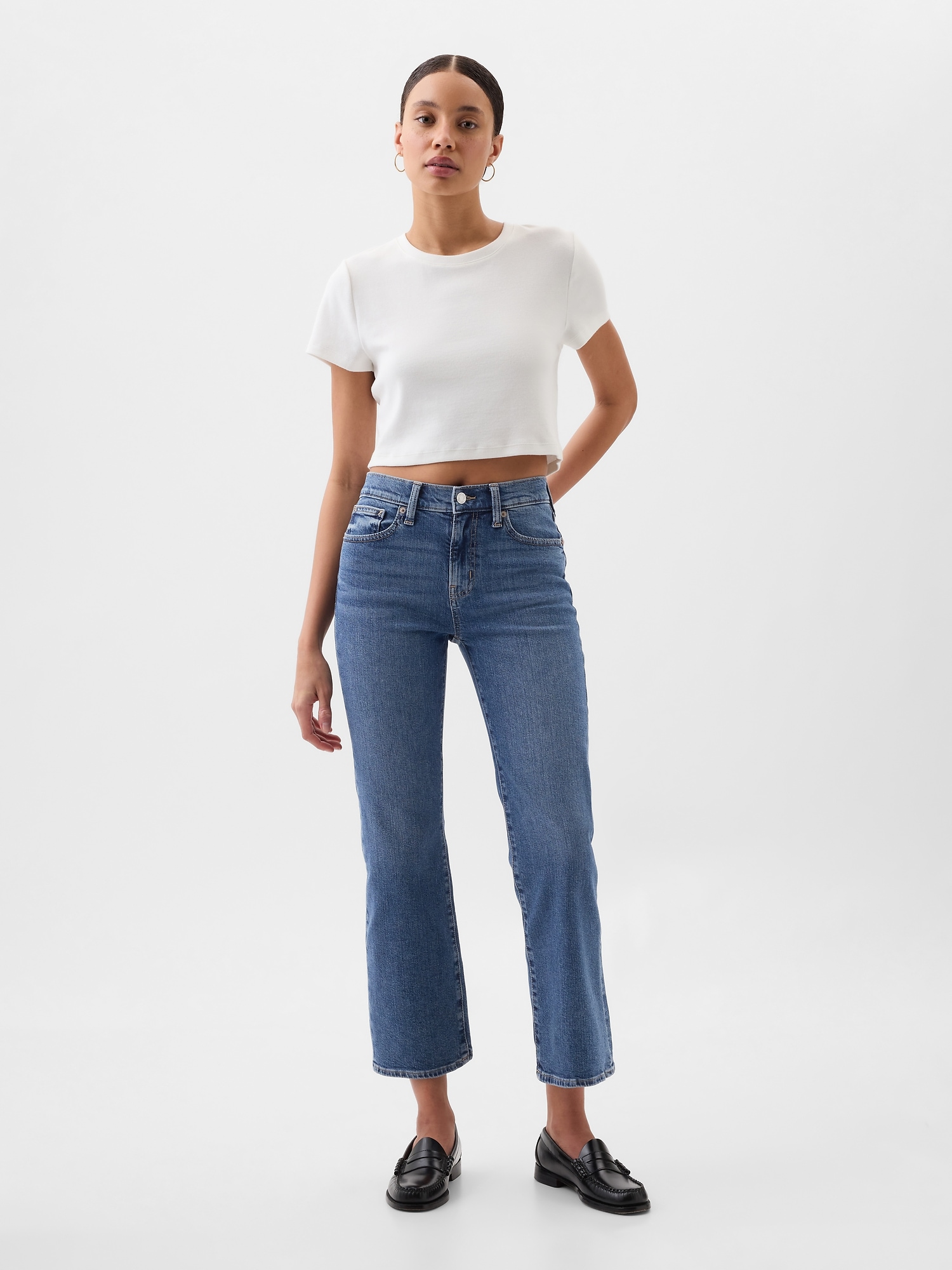 Mid Rise Kick Fit Jeans