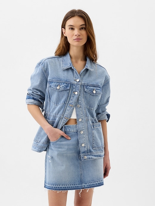 Image number 1 showing, Cinched-Waist Denim Jacket