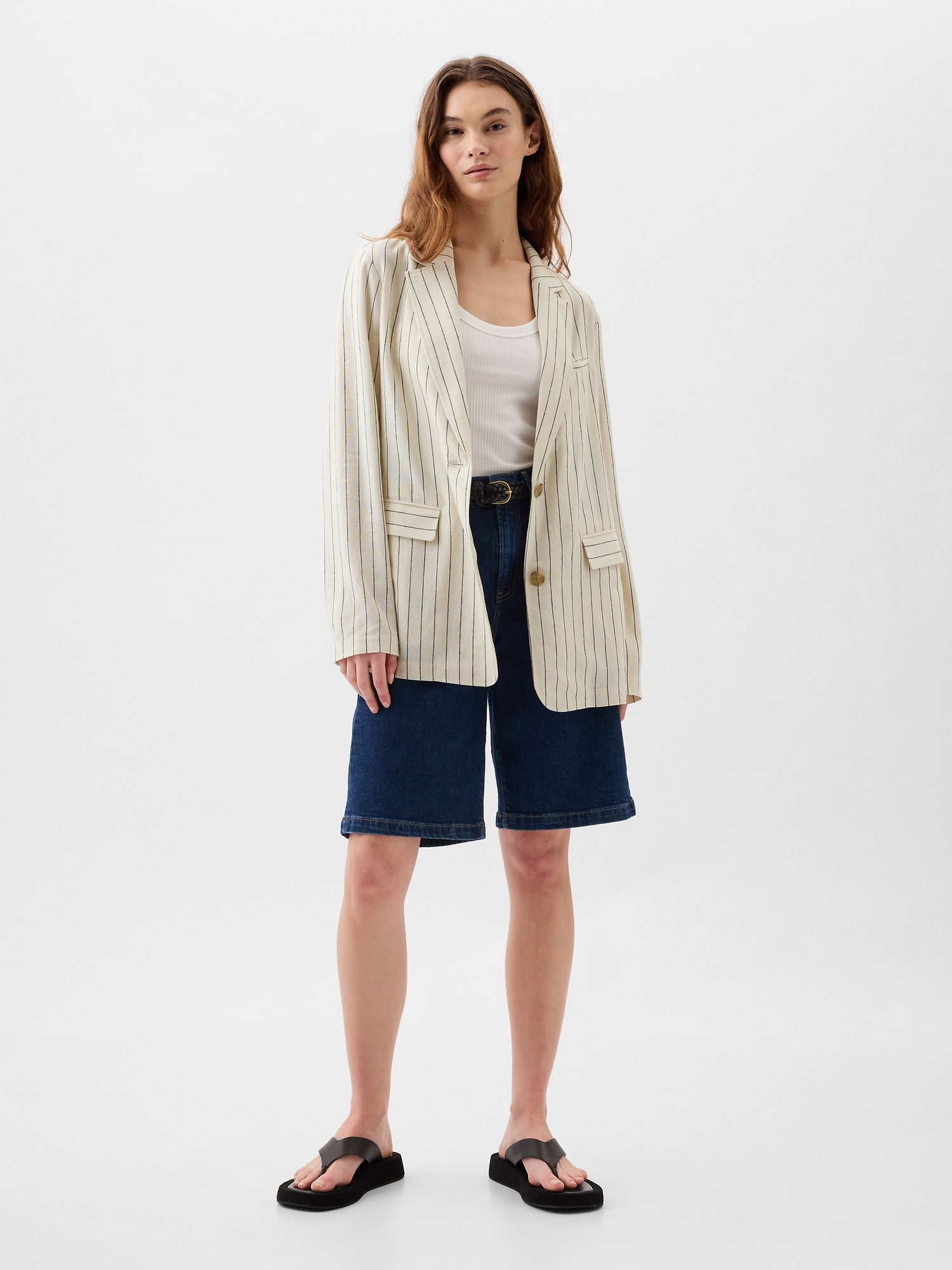 Relaxed Linen-Blend Blazer