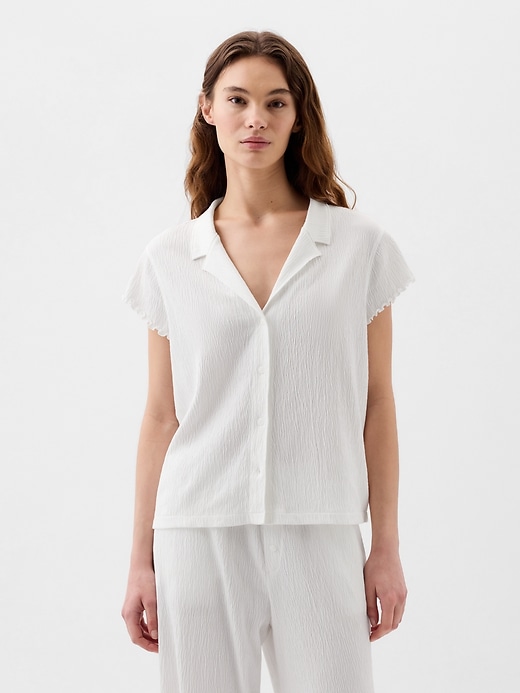 Image number 6 showing, Crinkle Cotton PJ Shirt