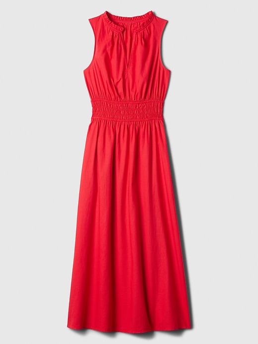 Image number 5 showing, Linen-Blend Splitneck Maxi Dress