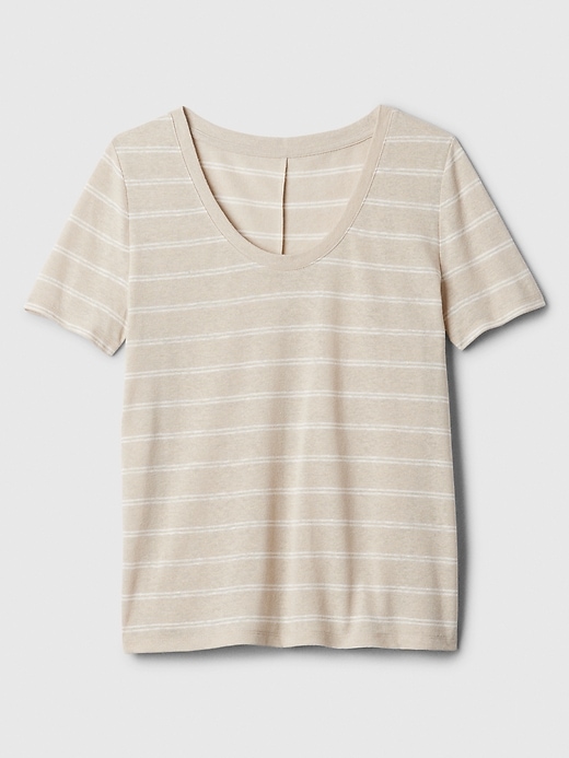 Image number 10 showing, Relaxed Linen-Blend Scoopneck T-Shirt