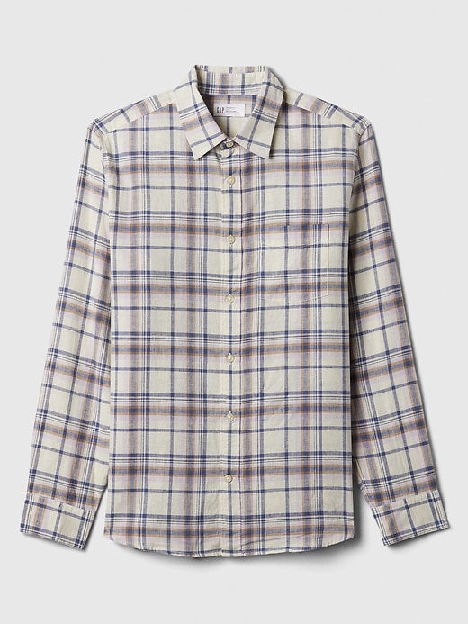 Image number 9 showing, Linen-Blend Shirt in Standard Fit