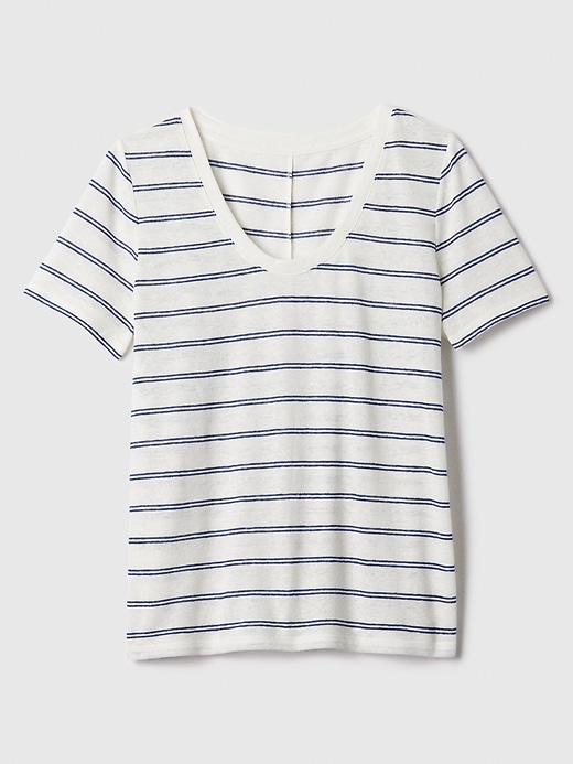 Image number 10 showing, Relaxed Linen-Blend Scoopneck T-Shirt