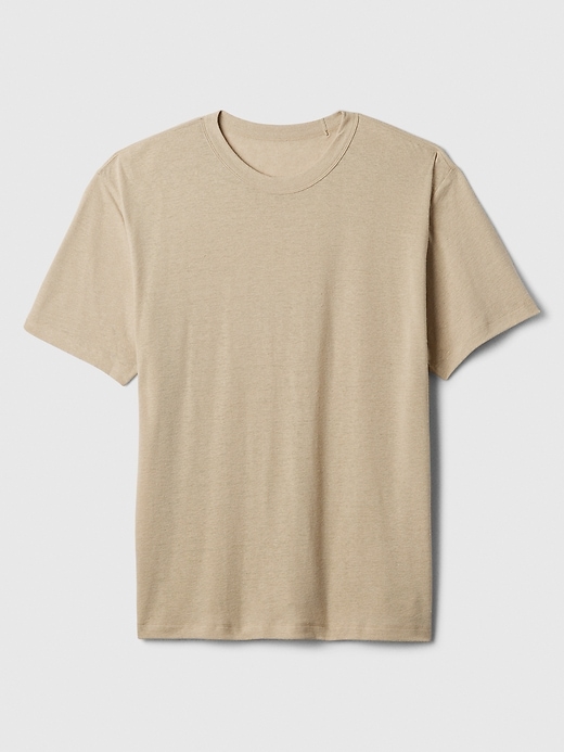 Image number 4 showing, Relaxed Linen-Blend T-Shirt