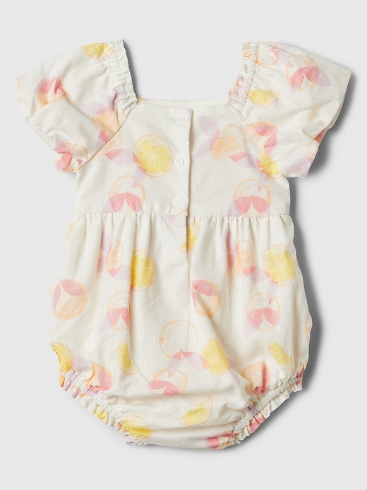 Image number 2 showing, Baby Linen-Blend Puff Sleeve One-Piece