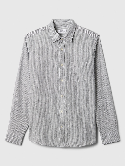 Image number 4 showing, Linen-Blend Shirt in Standard Fit