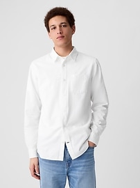 why is glinda's dress blue Band Collar Linen Button Shirt for Tall Men in Airy Blue M / Extra Tall / Airy Blue main image 0