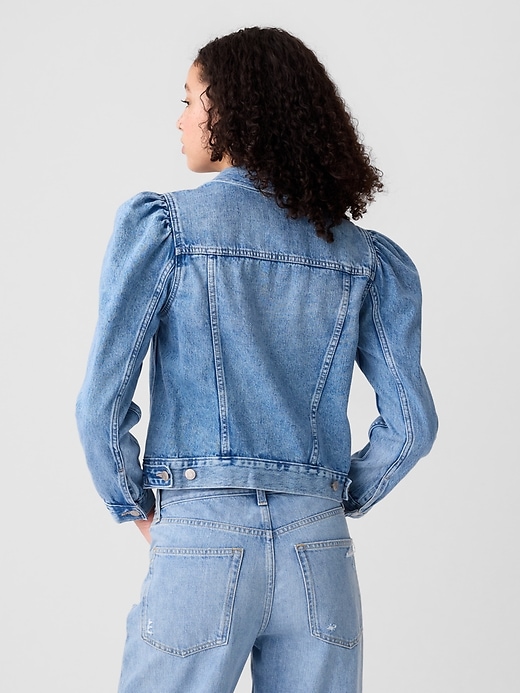 Image number 2 showing, Puff Sleeve Icon Denim Jacket